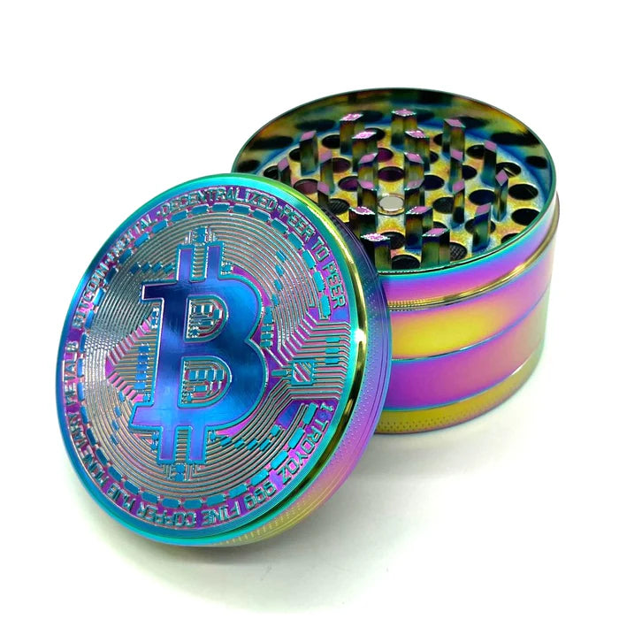 Bitcoin Grinder 4-Part – 63mm Premium Metal Herb Grinder