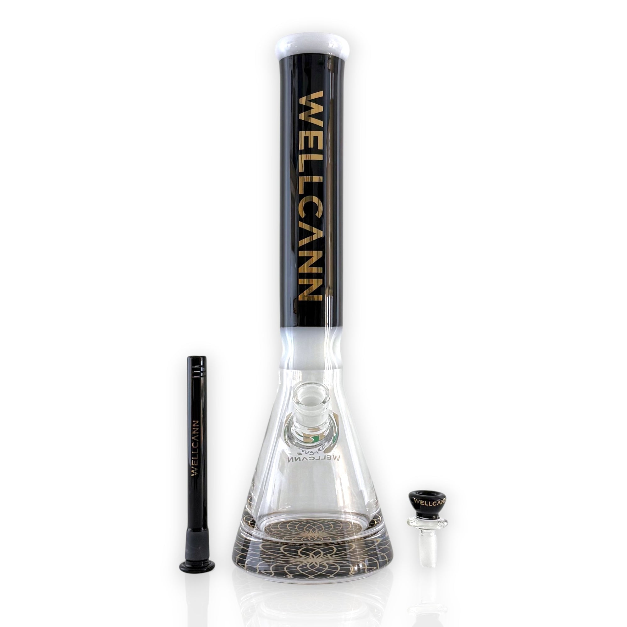 16" Heavy-Duty 7MM Beaker Water Pipe – Extra Thick Base-Black