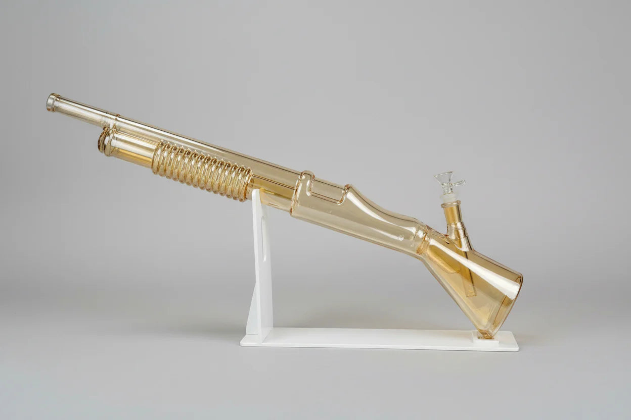 24" Shotgun Glass Bong With Stand