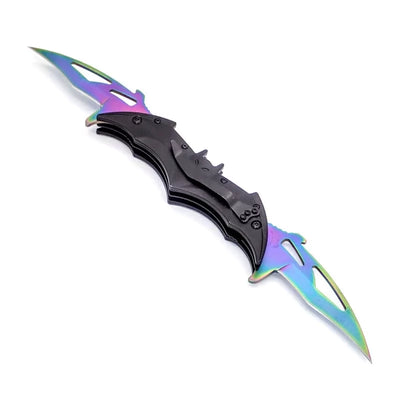 Dark Bat Knight Double Blade Folding Pocket Knife