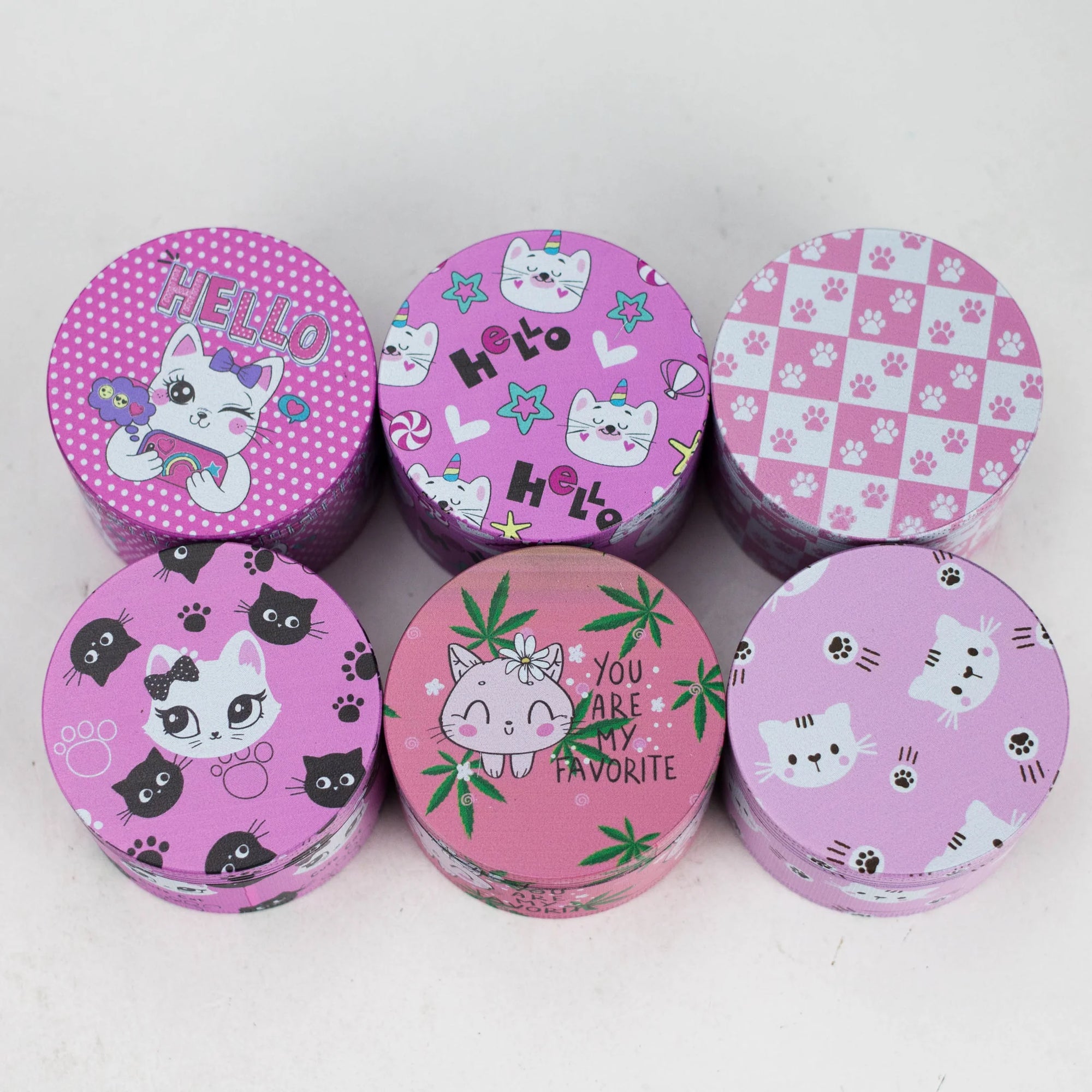 2.5" 4-Layer Kitty Design Metal Herb Grinder