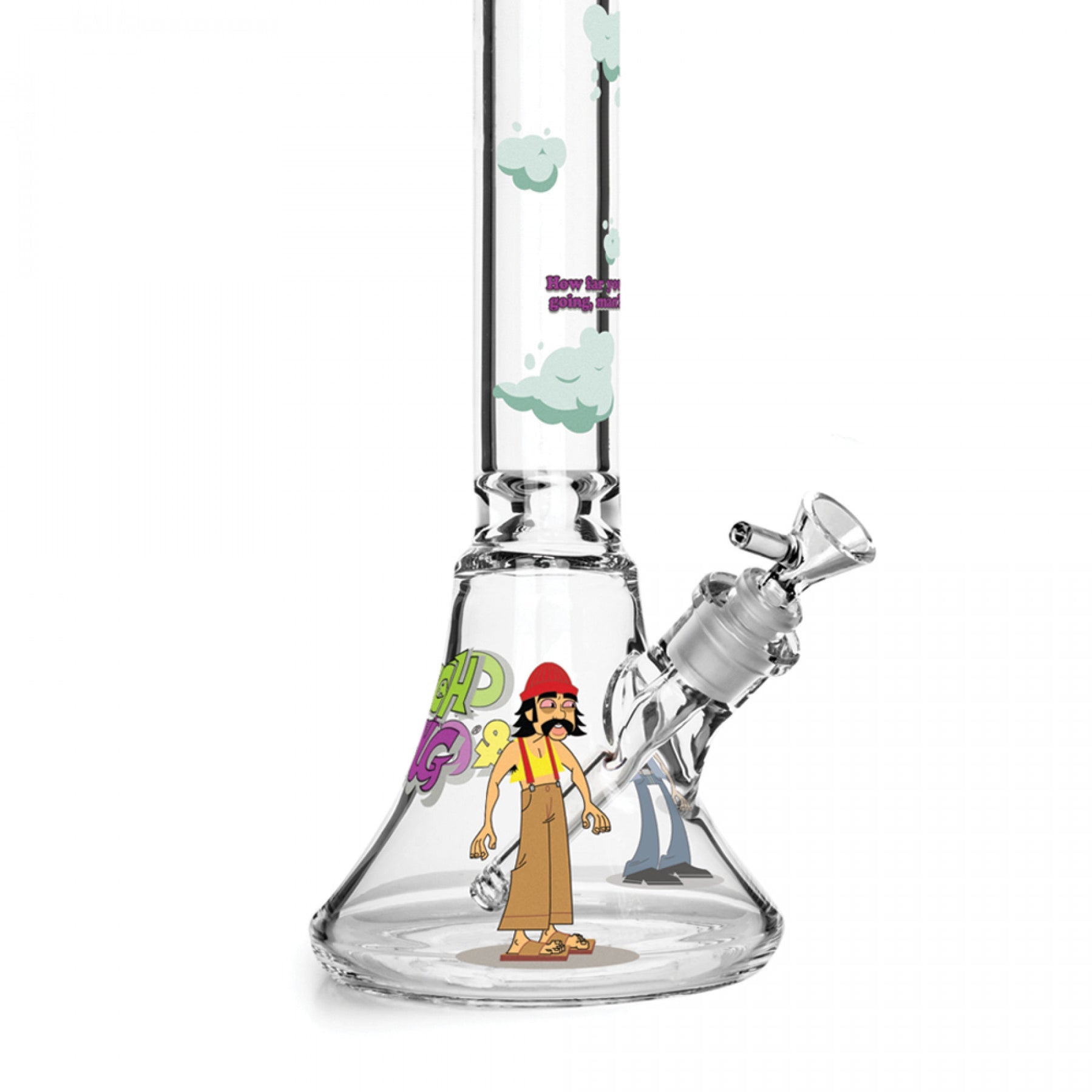 Cheech & Chong Glass 48" Tall How High Are You Water Pipe