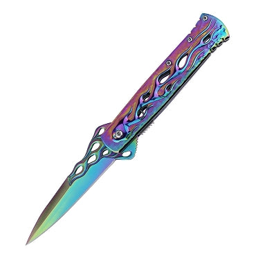 8" The Bone Edge Collection Multi Color Folding Spring Assisted Knife
