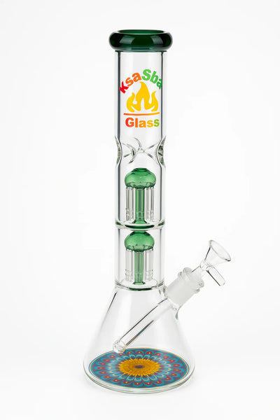 Double Perc KIN SA SHA BEAKER BONG 14 MM