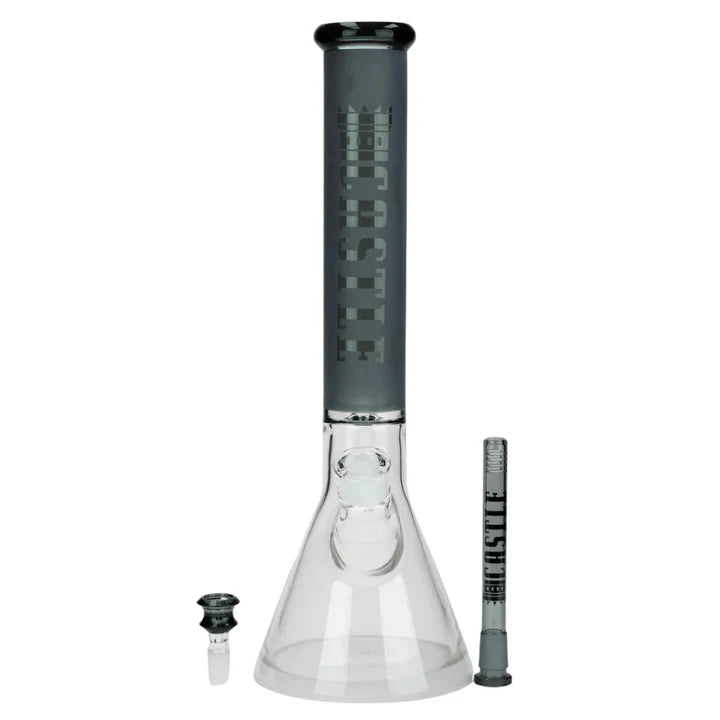Castle Glassworks Frosted Tube Beaker Bong-16"