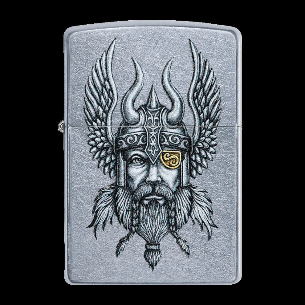 Zippo Viking Warrior Design Street Chrome