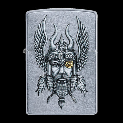 Zippo Viking Warrior Design Street Chrome