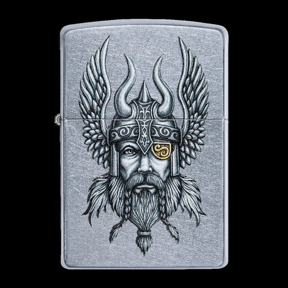 Zippo Viking Warrior Design Street Chrome