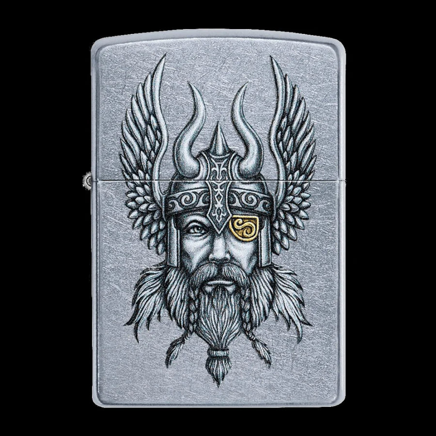 Zippo Viking Warrior Design Street Chrome