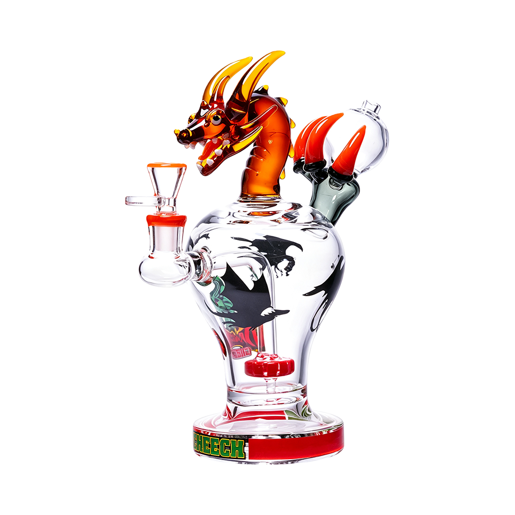 Cheech 10″ Sculpted Dragon Glass Water Pipe